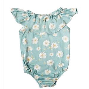 Girls Flutter Sleeve Daisy Romper